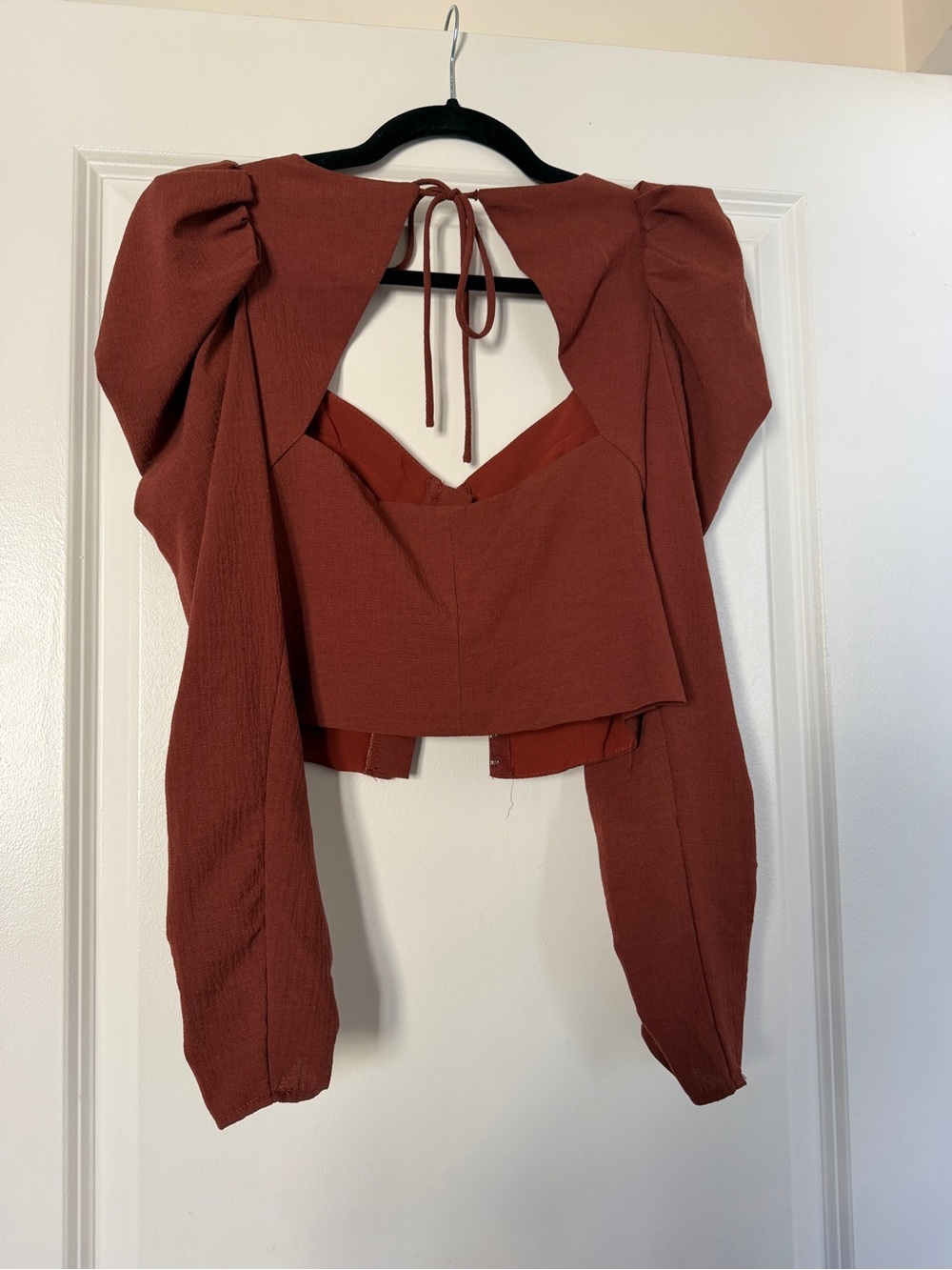 Astr Rust Puff-Sleeve Corset Top - Picture 2 of 4